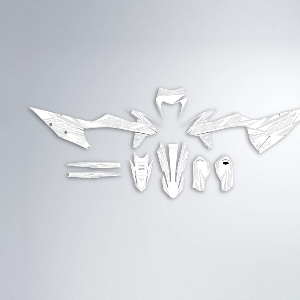 EKKE graphics kit parts layout in White