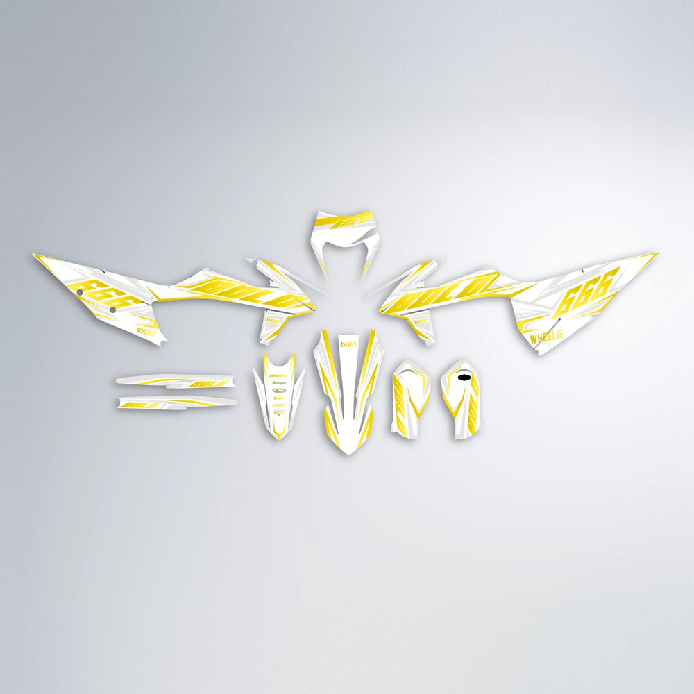 EKKE graphics kit parts layout in Yellow
