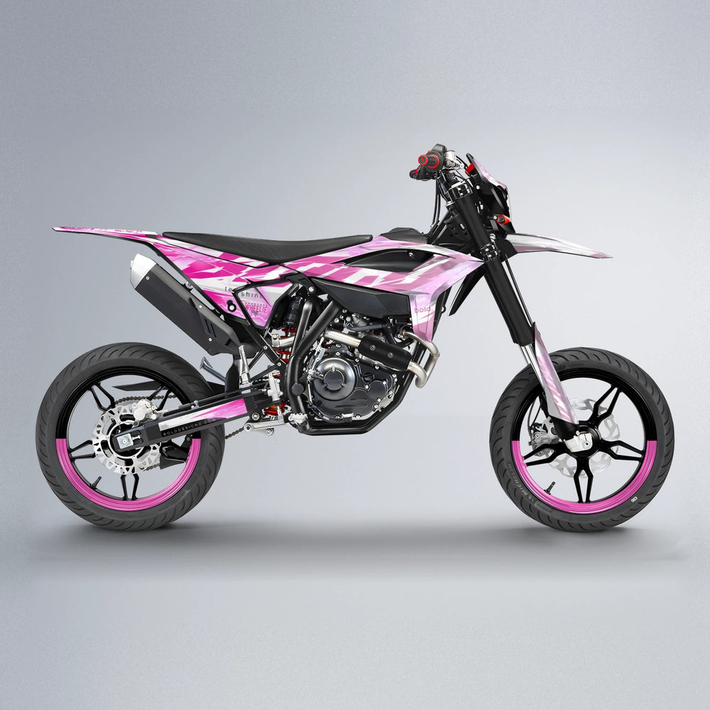 EKKE V2 Beta supermoto graphics kit in Flamingo