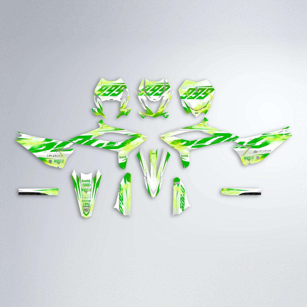 EKKE V2 Beta graphics kit parts layout in Green