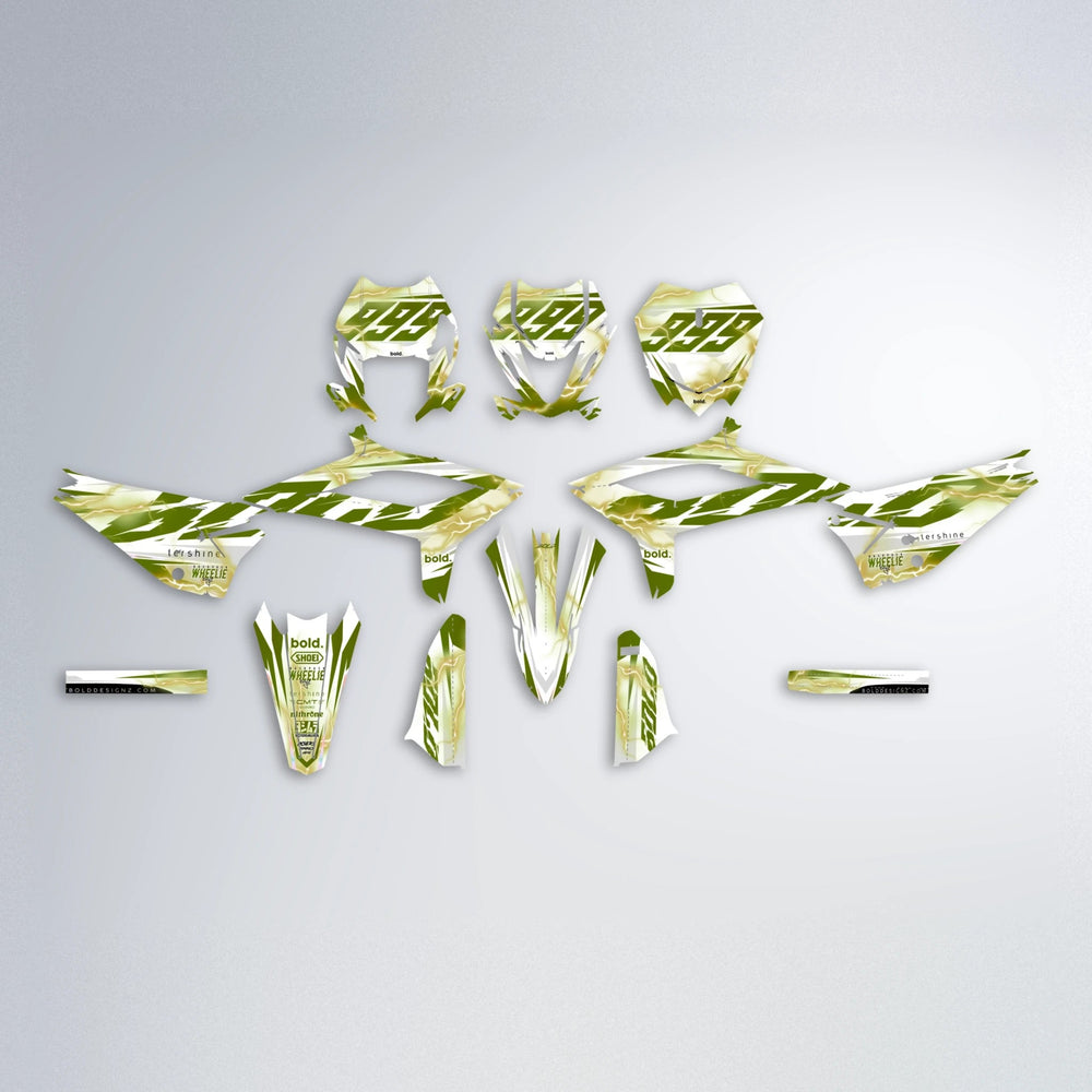 EKKE V2 Beta graphics kit parts layout in Olive