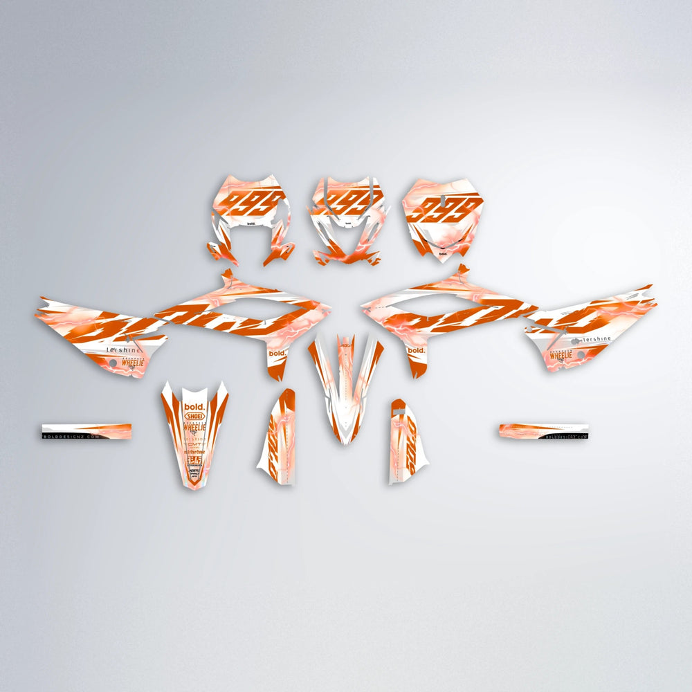 EKKE V2 Beta graphics kit parts layout in Orange