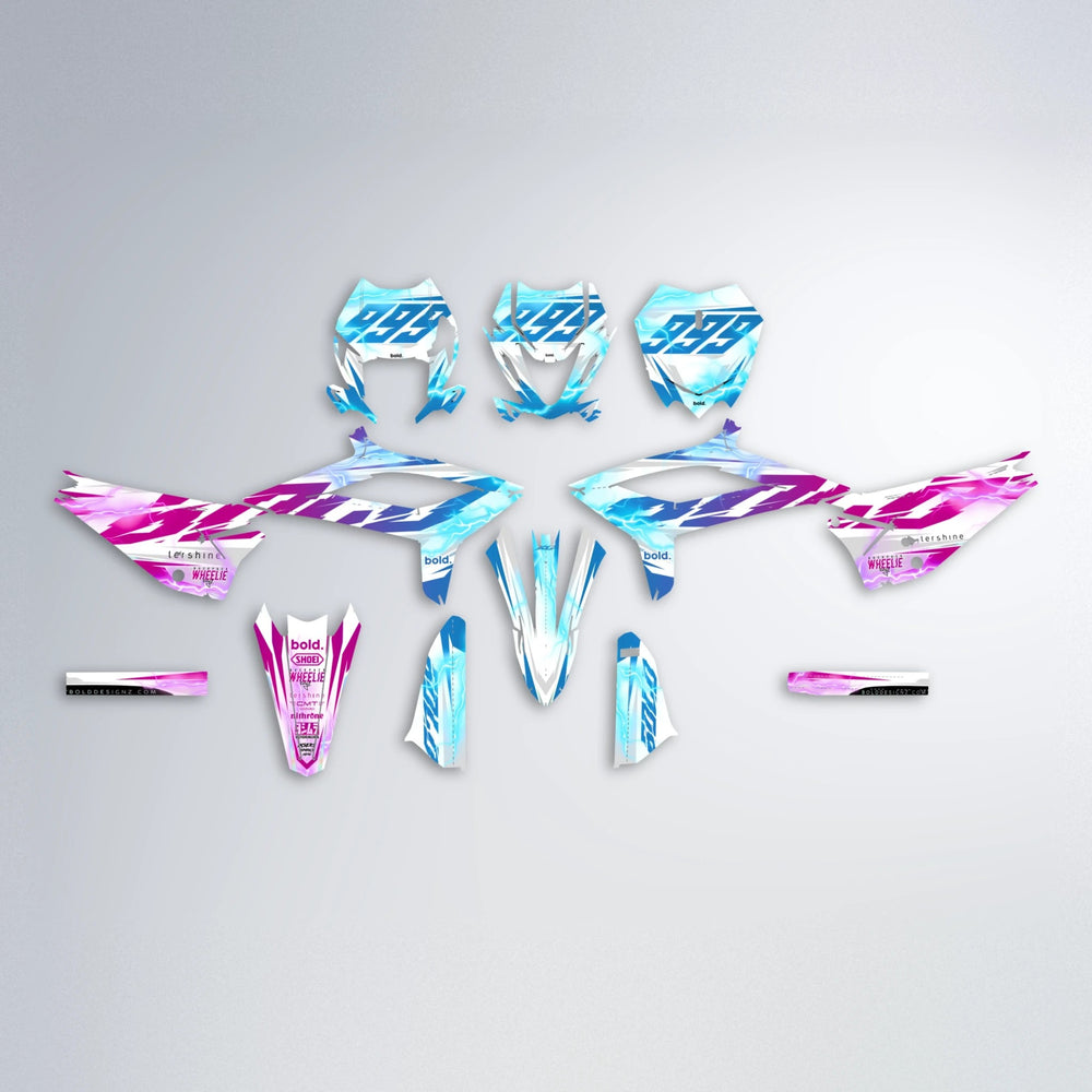 EKKE V2 Beta graphics kit parts layout in Pink & Light Blue