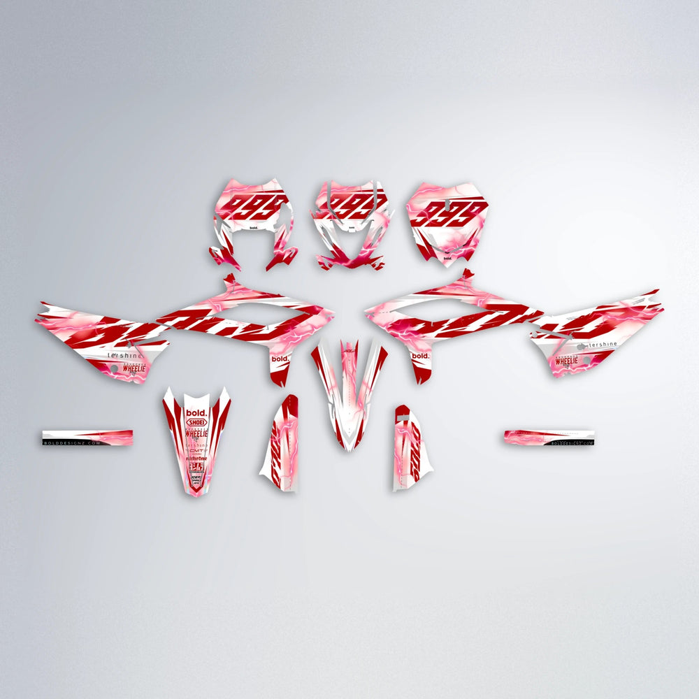 EKKE V2 Beta graphics kit parts layout in Red