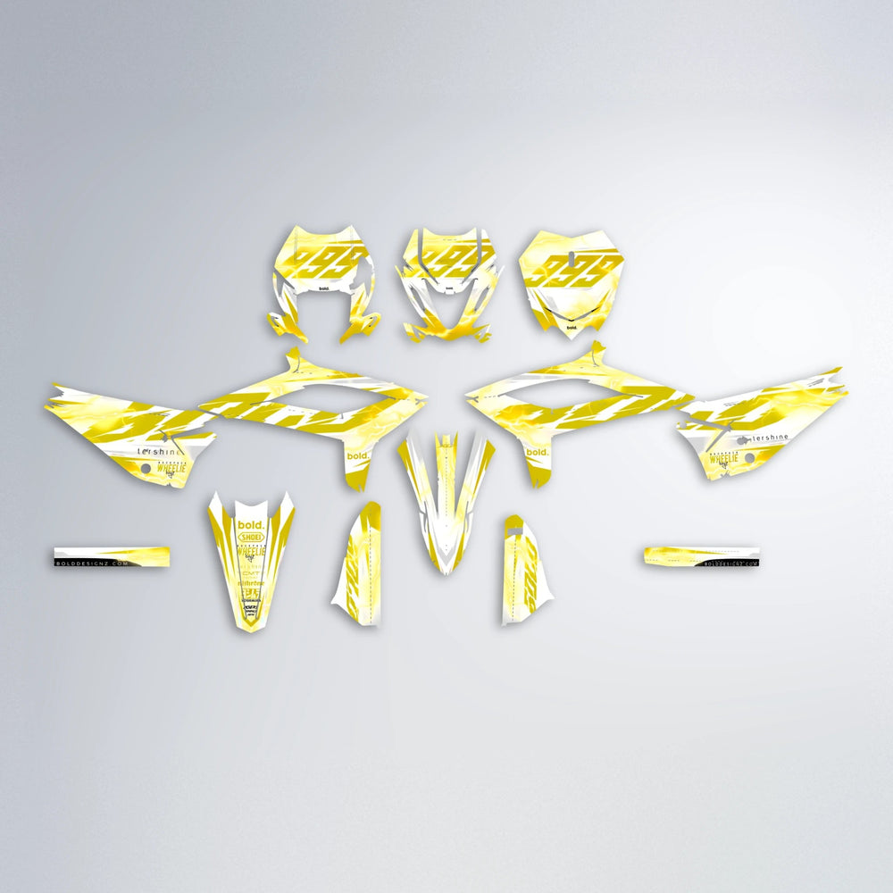 EKKE V2 Beta graphics kit parts layout in Yellow