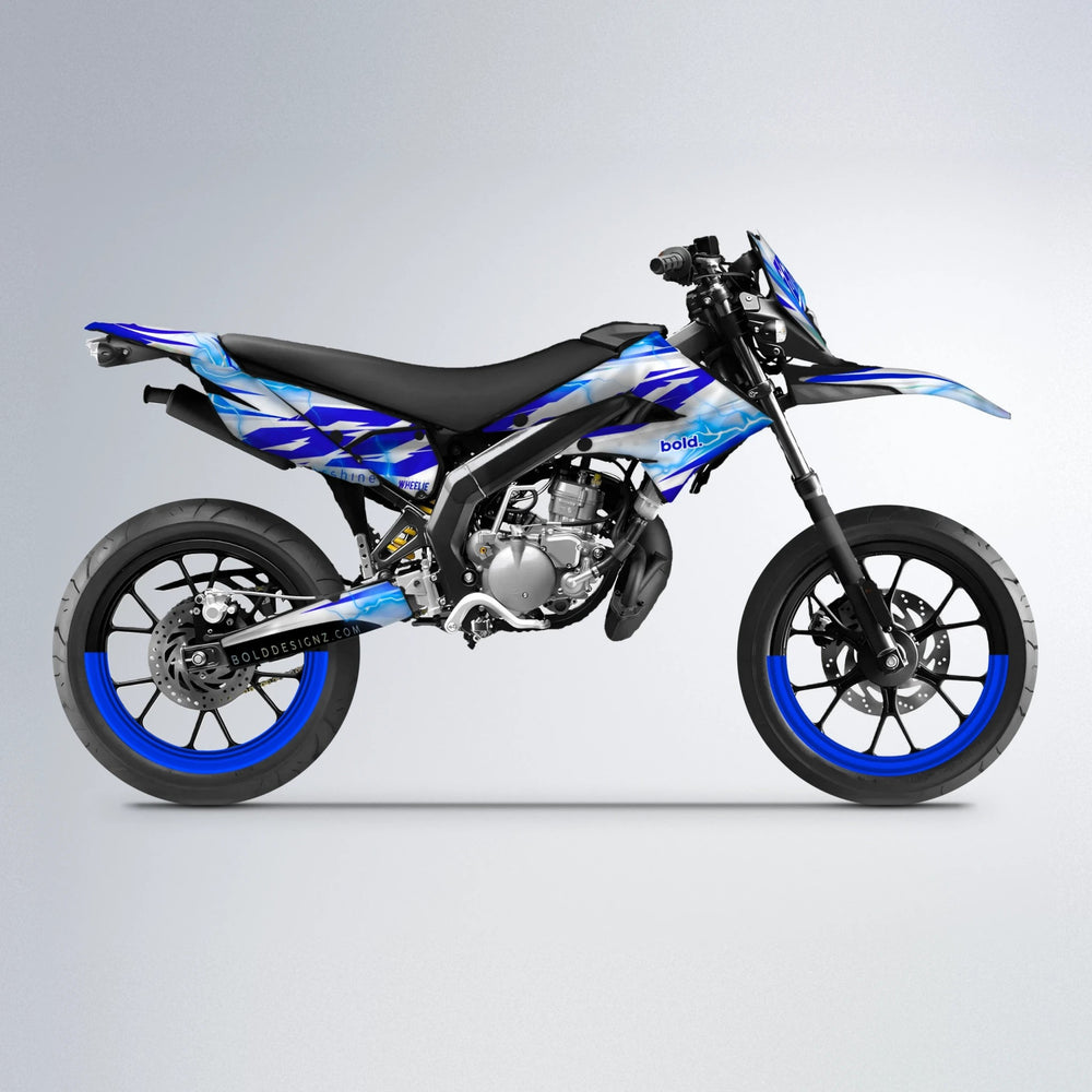EKKE V2 Derbi Senda supermoto graphics kit in Blue