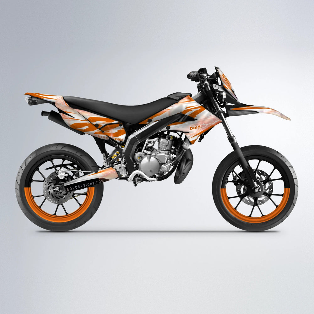 EKKE V2 Derbi Senda supermoto graphics kit in Orange
