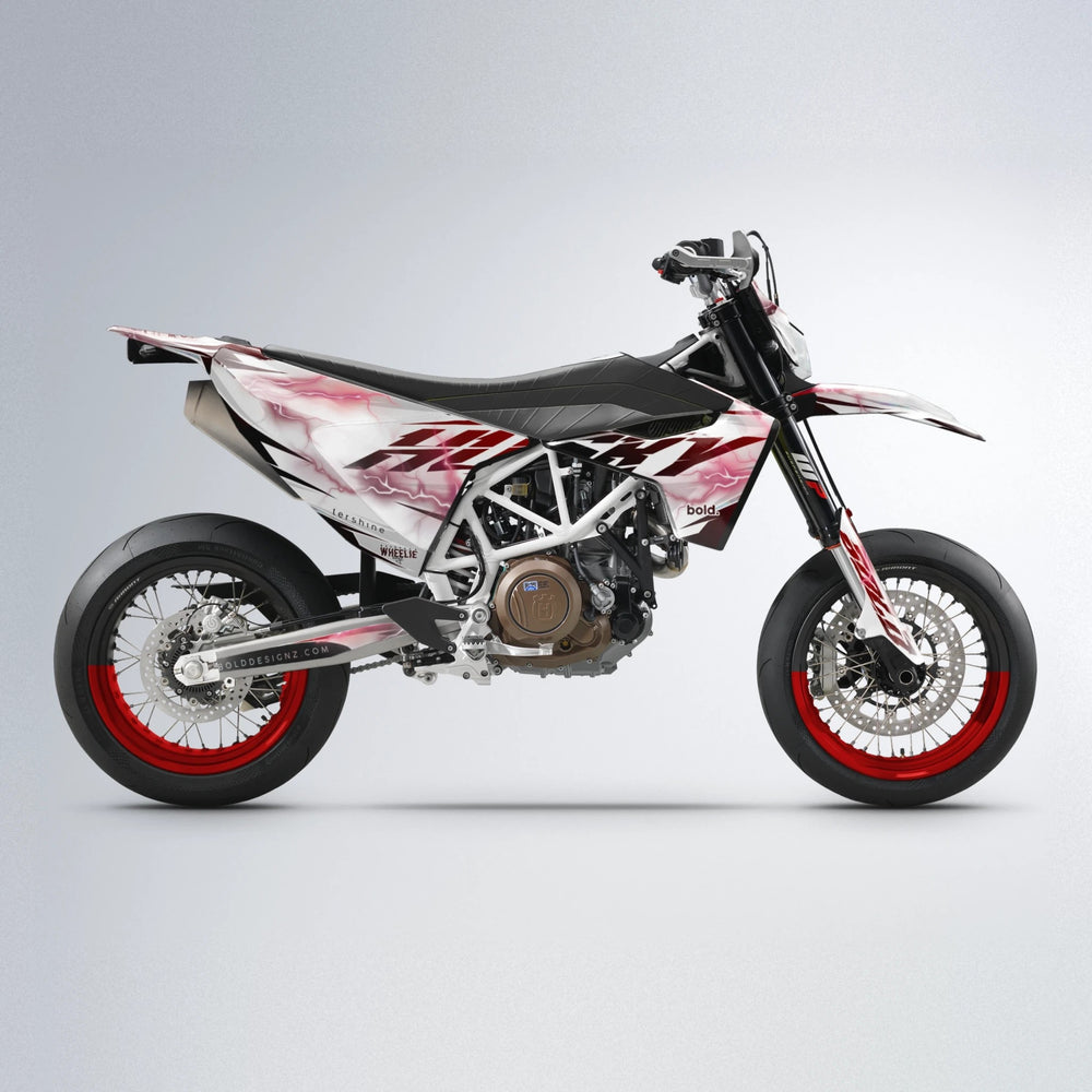 EKKE V2 Husqvarna 701 supermoto graphics kit in Black & Red