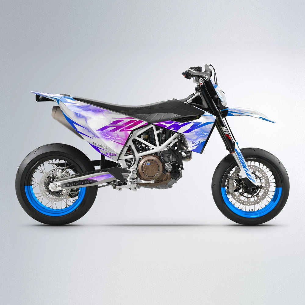 EKKE V2 Husqvarna 701 supermoto graphics kit in Blue Purple Fade