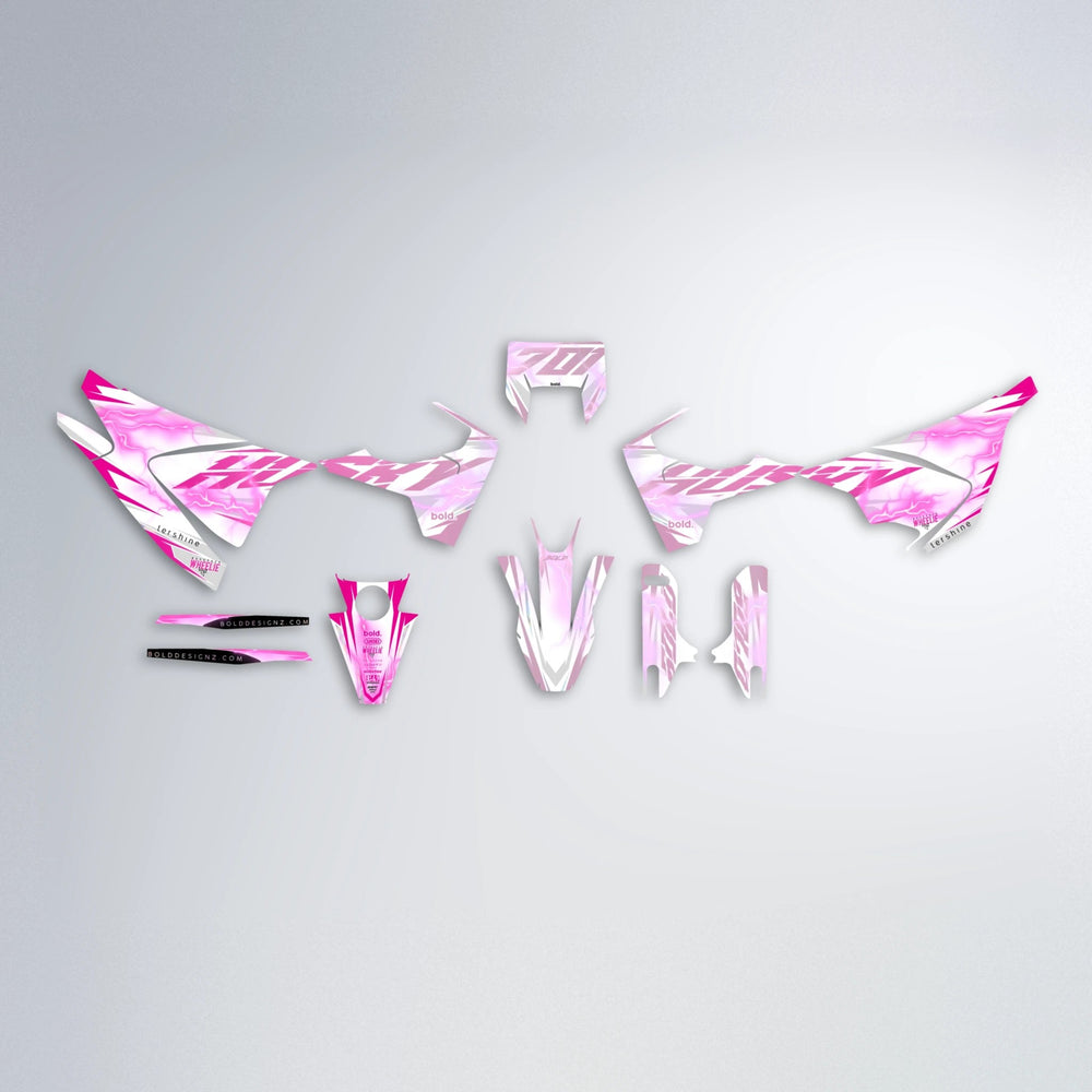 EKKE V2 Husqvarna 701 graphics kit parts layout in Flamingo