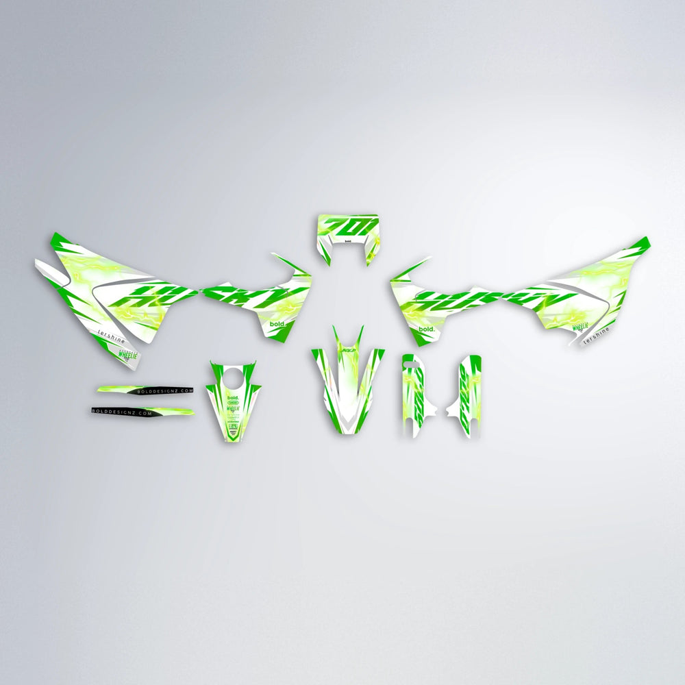 EKKE V2 Husqvarna 701 graphics kit parts layout in Green