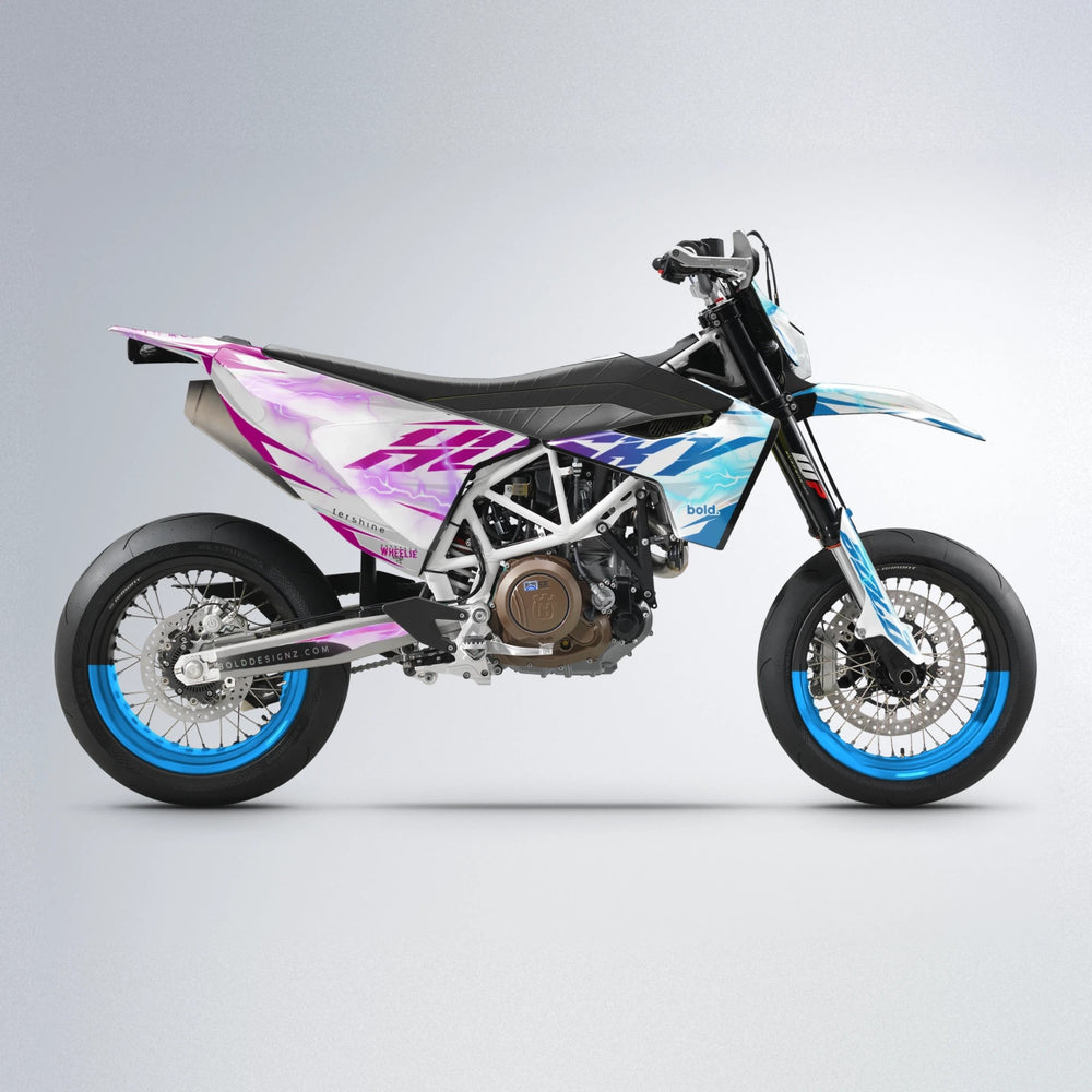 EKKE V2 Husqvarna 701 supermoto graphics kit in Pink & Light Blue