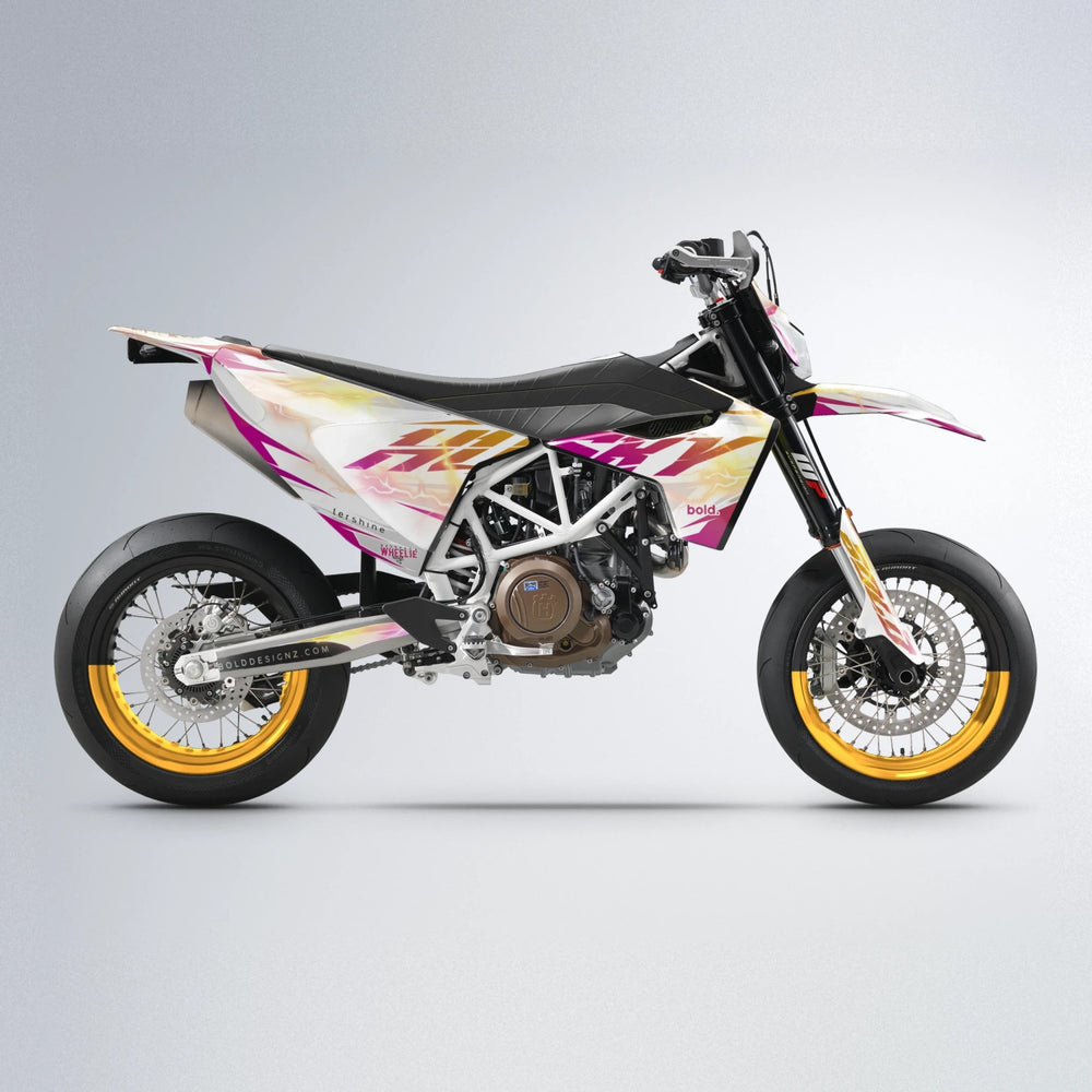 EKKE V2 Husqvarna 701 supermoto graphics kit in Pink & Yellow