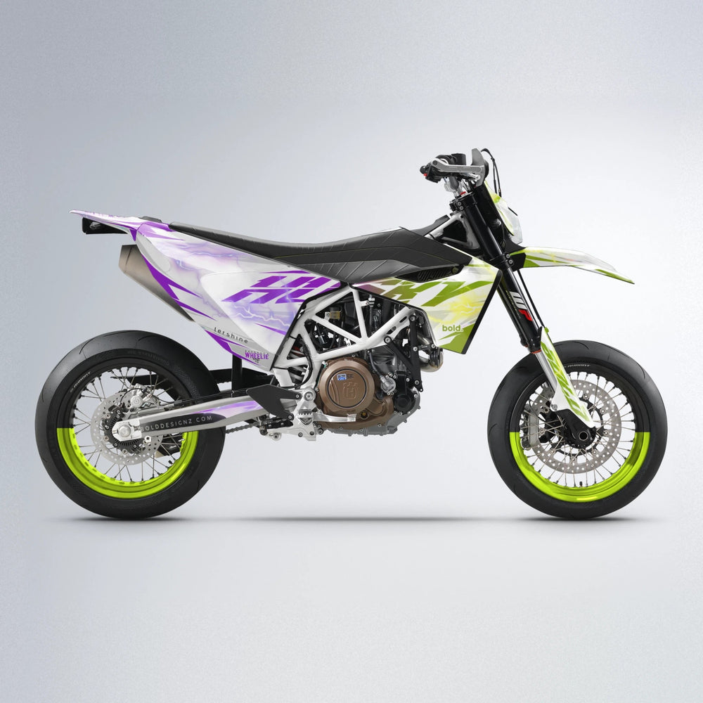 EKKE V2 Husqvarna 701 supermoto graphics kit in Purple & Yellow