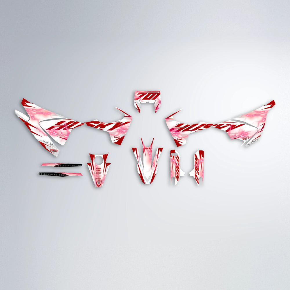 EKKE V2 Husqvarna 701 graphics kit parts layout in Red