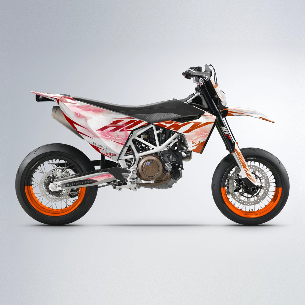 EKKE V2 Husqvarna 701 supermoto graphics kit in Red & Orange