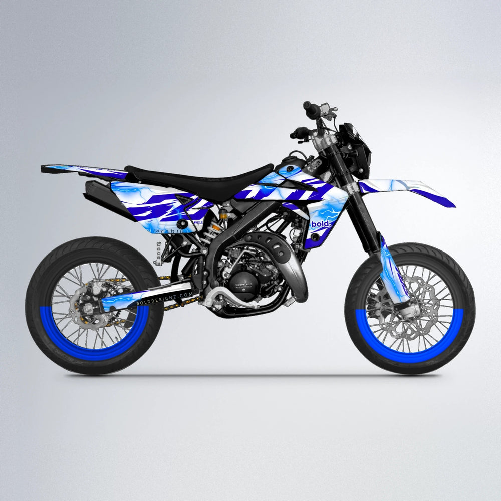 EKKE V2 Rieju MRT supermoto graphics kit in Blue