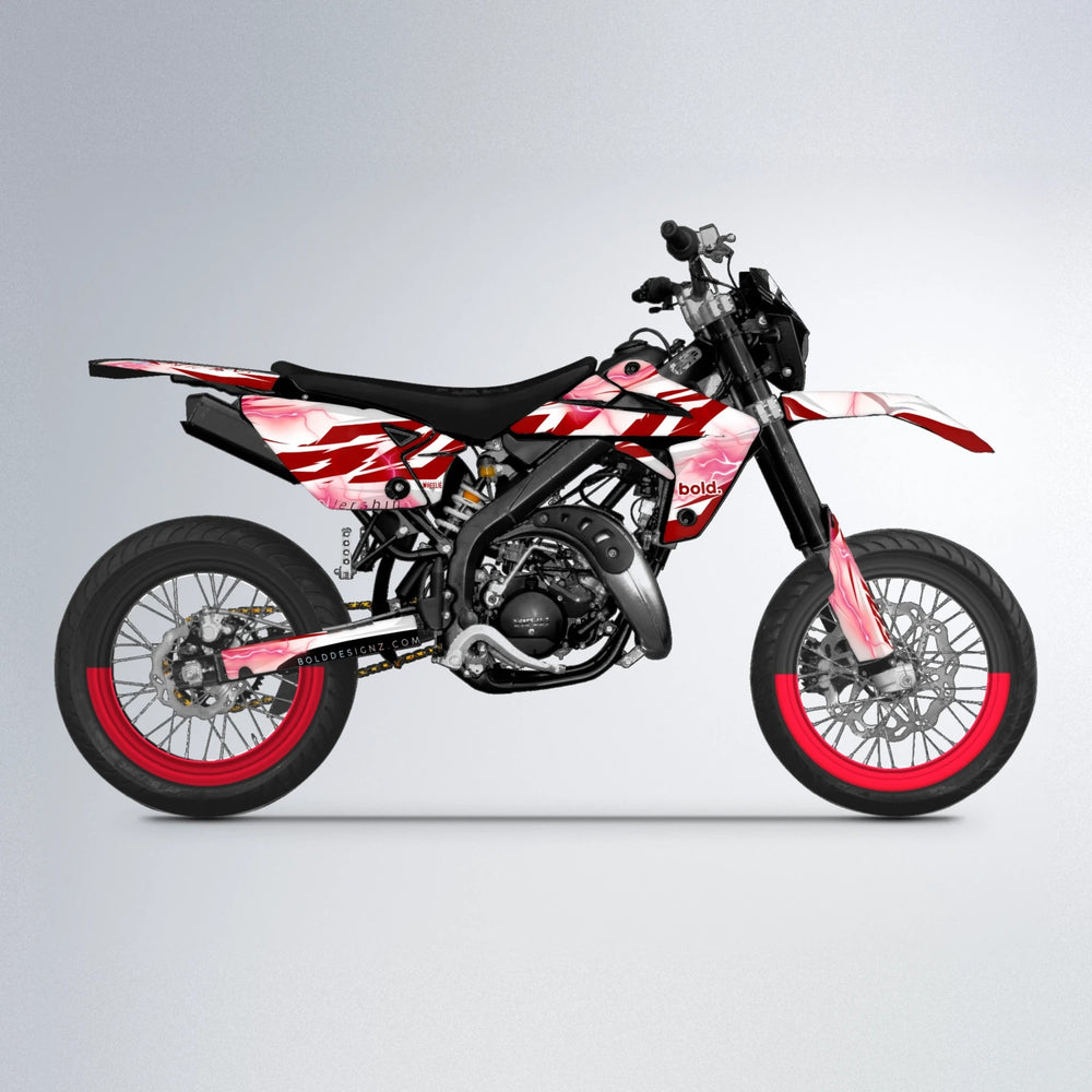 EKKE V2 Rieju MRT supermoto graphics kit in Red