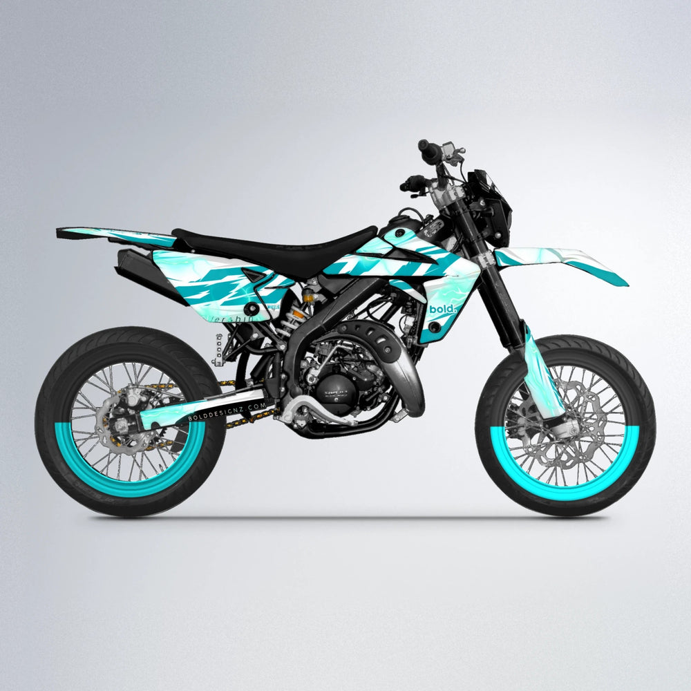 EKKE V2 Rieju MRT supermoto graphics kit in Teal