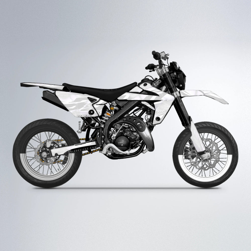 EKKE V2 Rieju MRT supermoto graphics kit in White