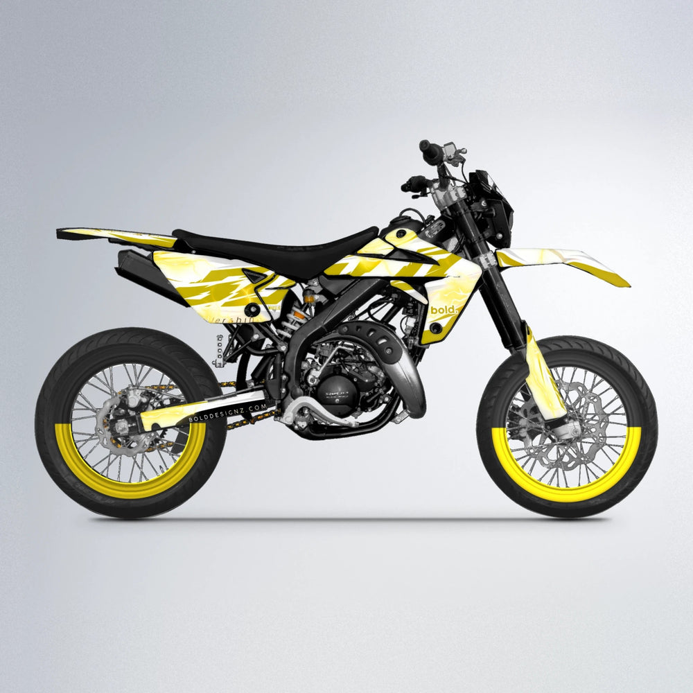 EKKE V2 Rieju MRT supermoto graphics kit in Yellow