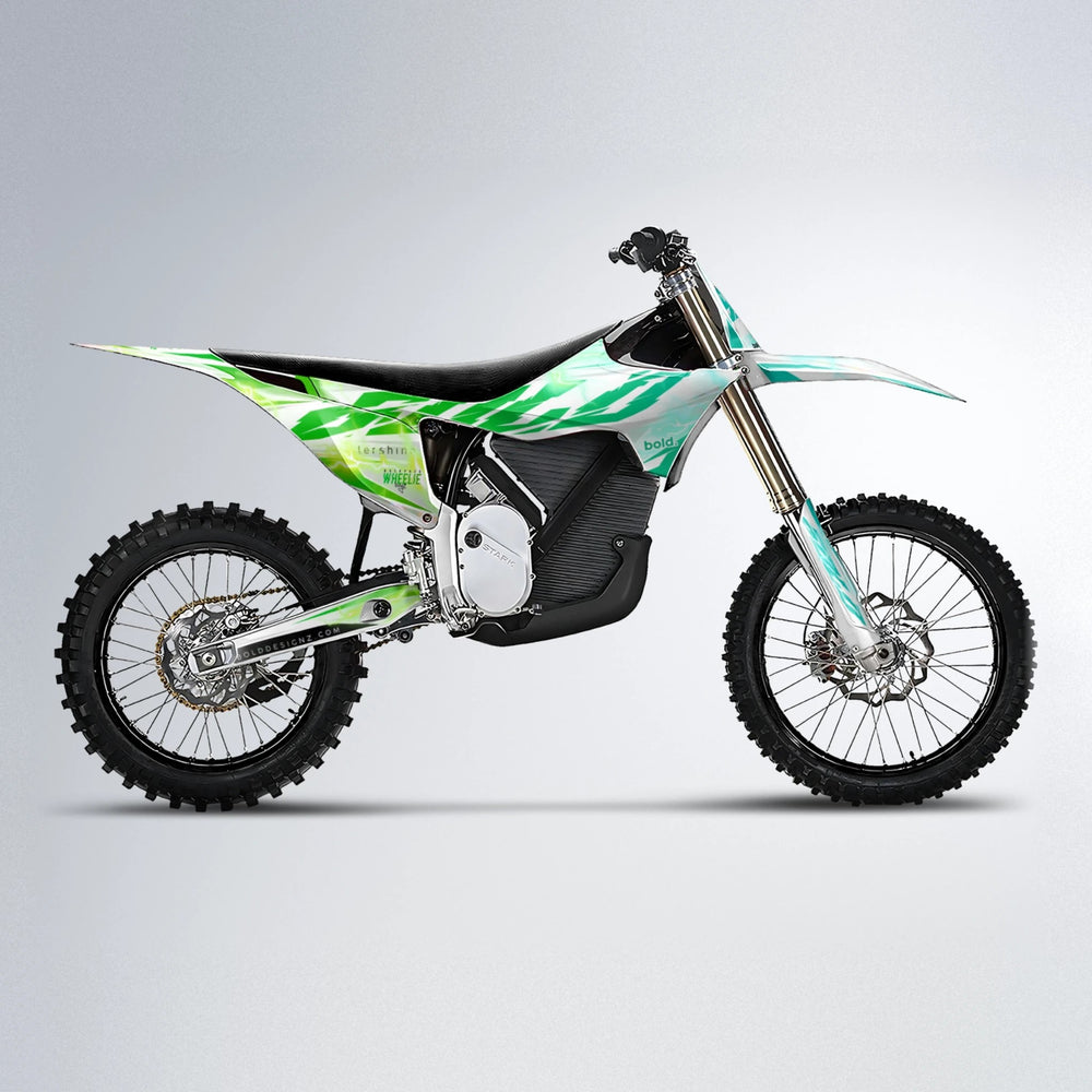 EKKE V2 Stark Varg MX motocross graphics kit in Cyan & Green