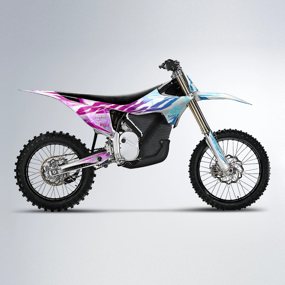 EKKE V2 Stark Varg MX motocross graphics kit in Pink & Light Blue
