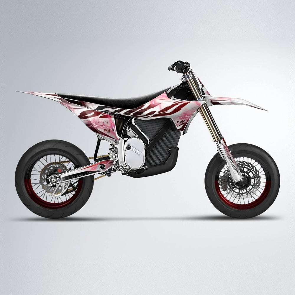 EKKE V2 Stark Varg SM supermoto graphics kit in Black & Red