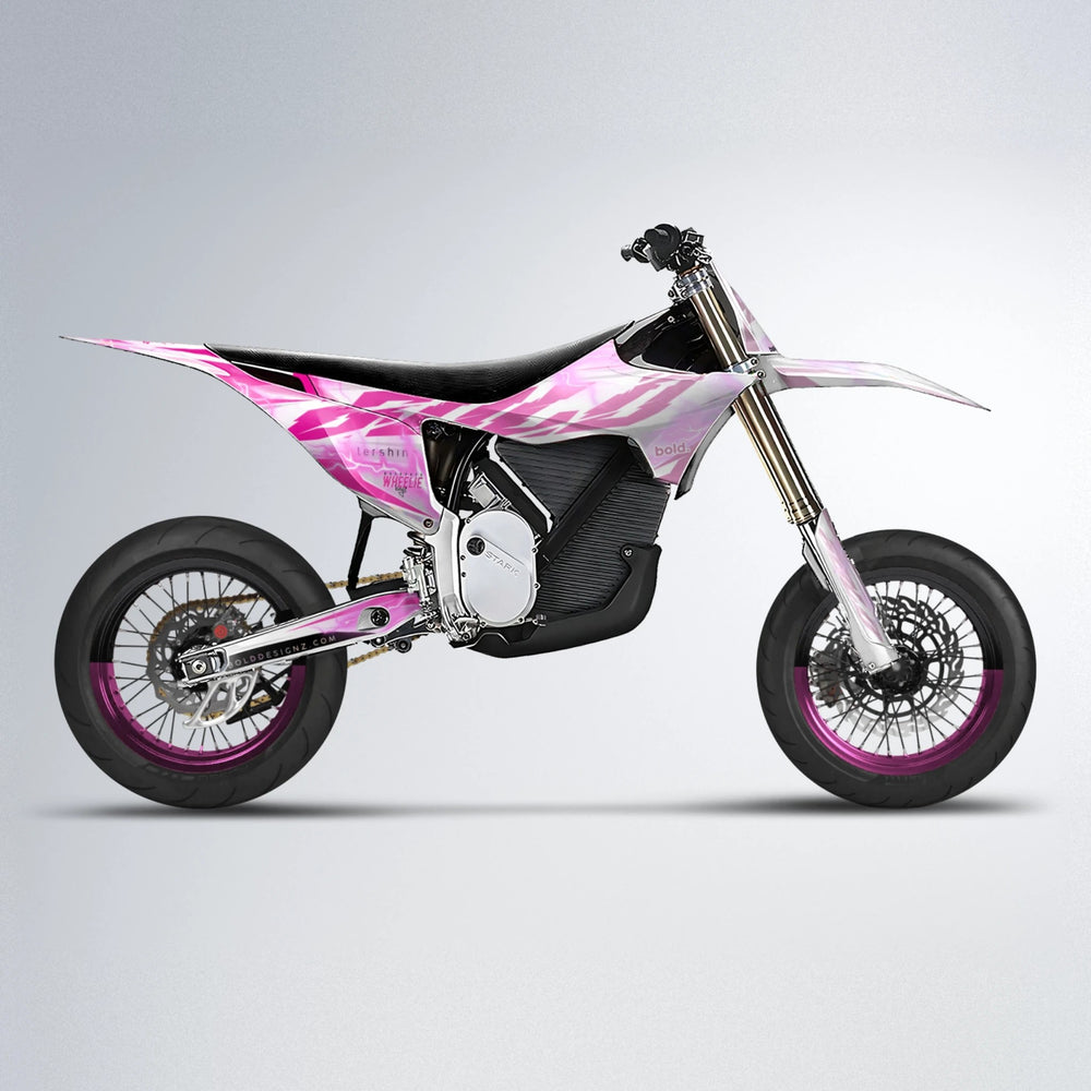EKKE V2 Stark Varg SM supermoto graphics kit in Flamingo