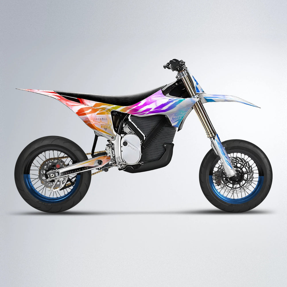 EKKE V2 Stark Varg SM supermoto graphics kit in Sunset Fade
