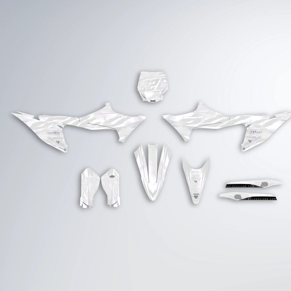 EKKE V2 Stark Varg SM graphics kit parts layout in White