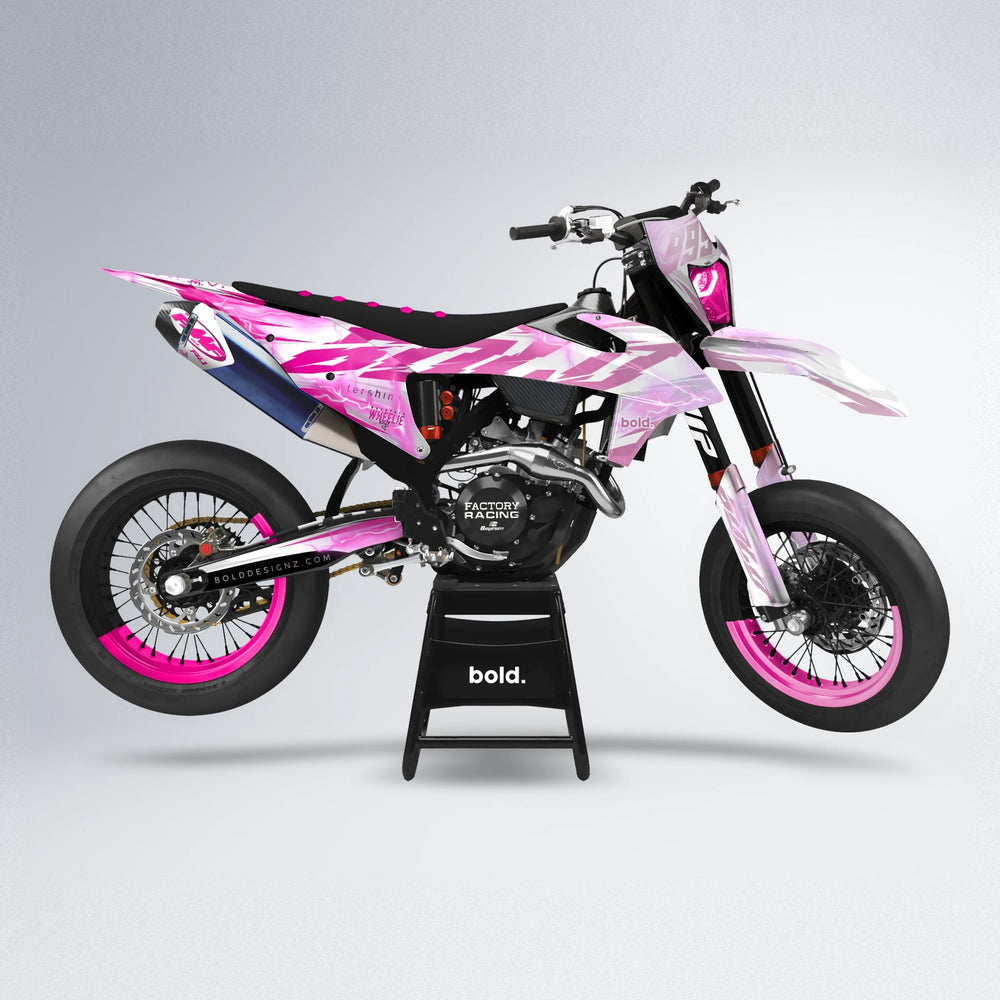 EKKE V2 supermoto graphics kit in Flamingo