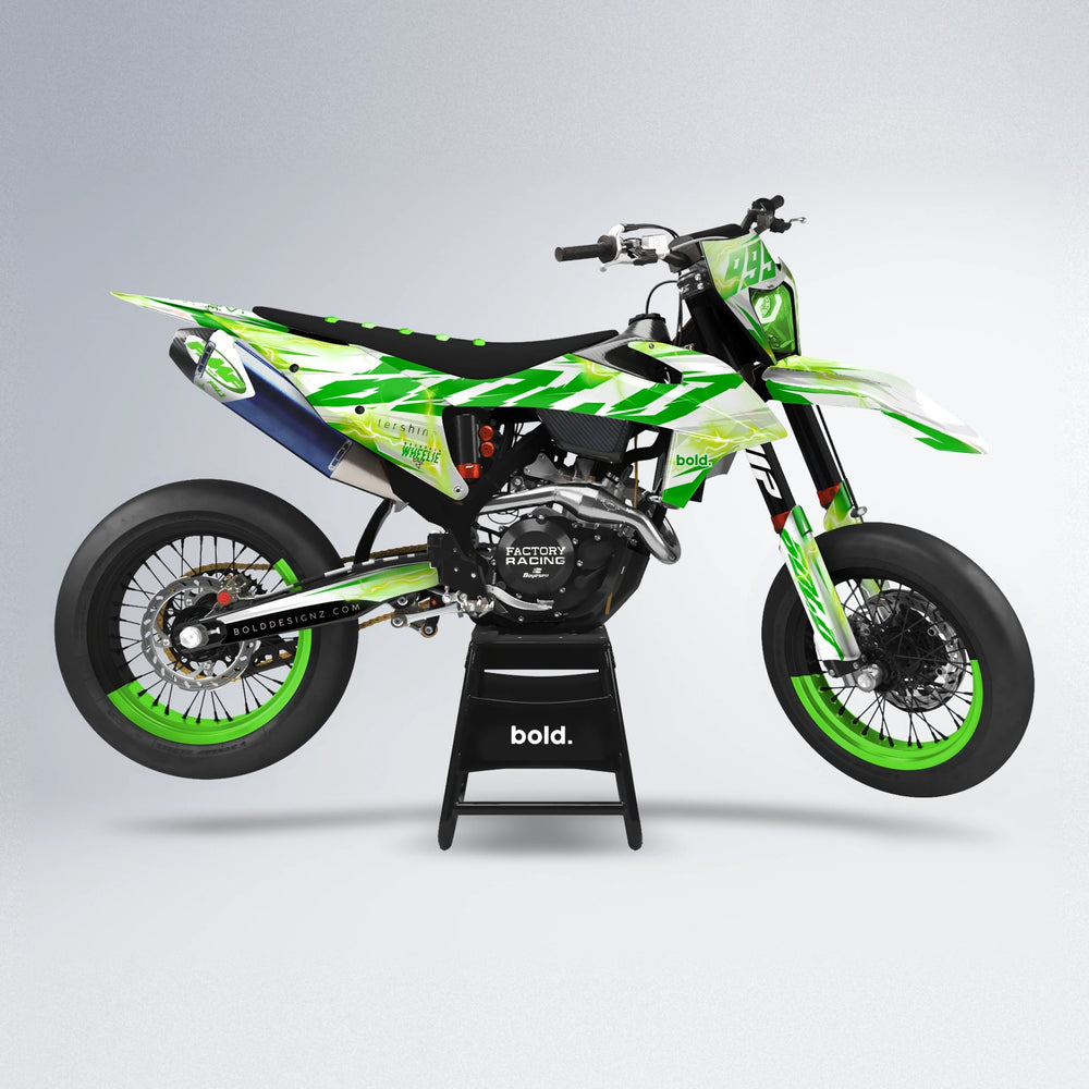 EKKE V2 supermoto graphics kit in Green