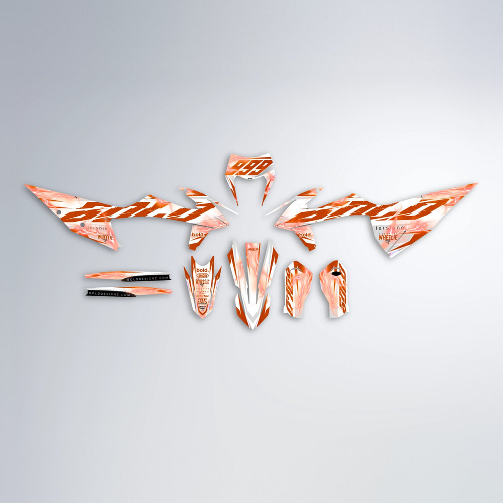 EKKE V2 graphics kit parts layout in Orange