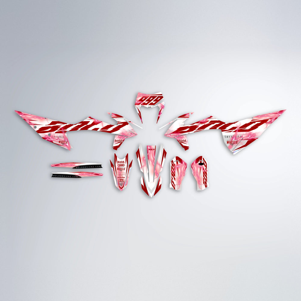 EKKE V2 graphics kit parts layout in Red
