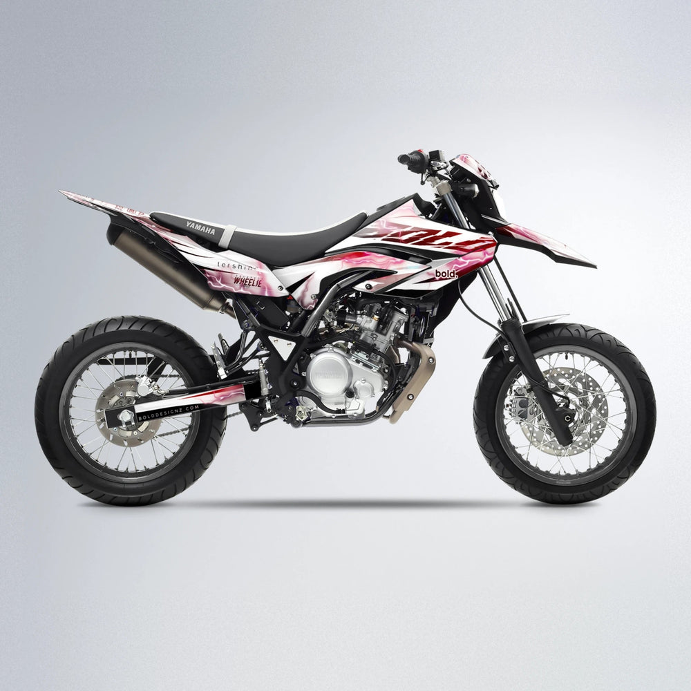 EKKE V2 Yamaha WR 125X supermoto graphics kit in Black & Red