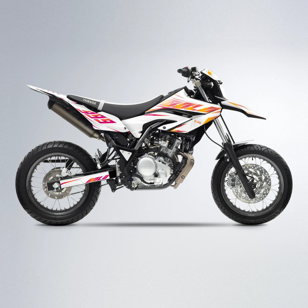 EKKE Yamaha WR 125X supermoto graphics kit in Red & Orange