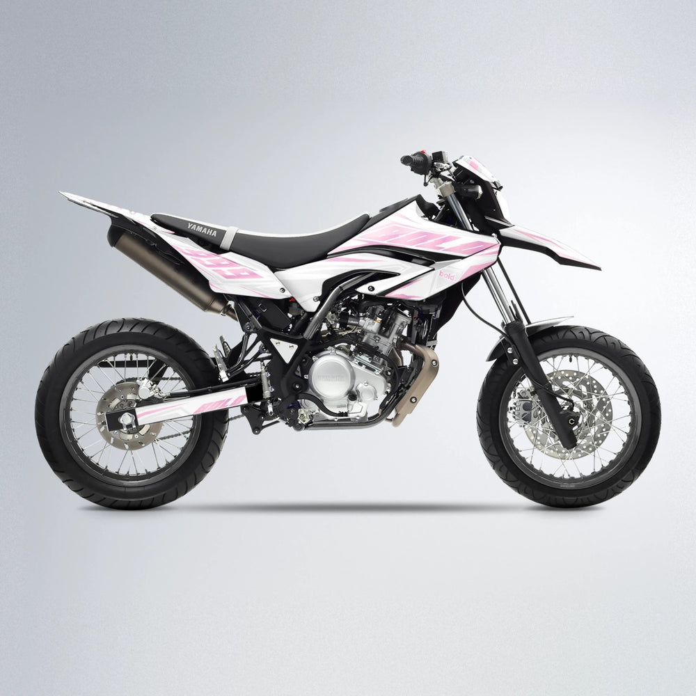 EKKE Yamaha WR 125X supermoto graphics kit in Sakura Pink