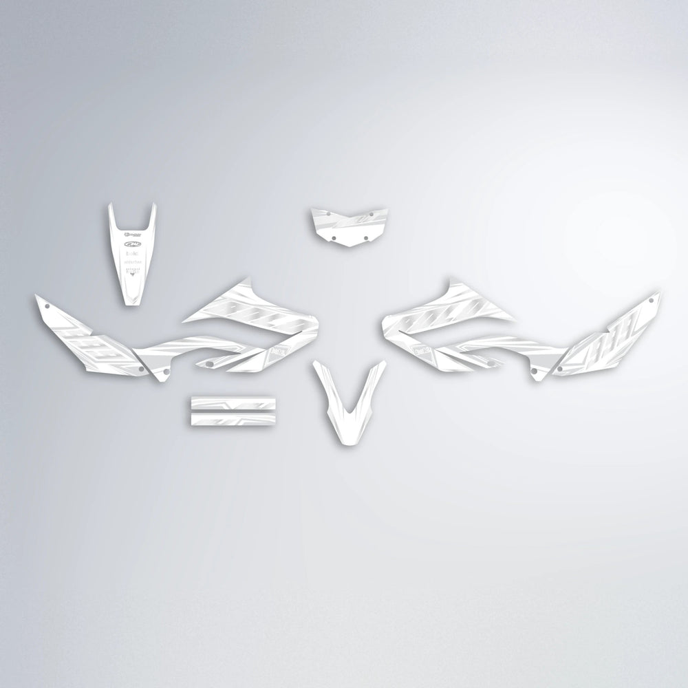 EKKE Yamaha WR 125X graphics kit parts layout in White