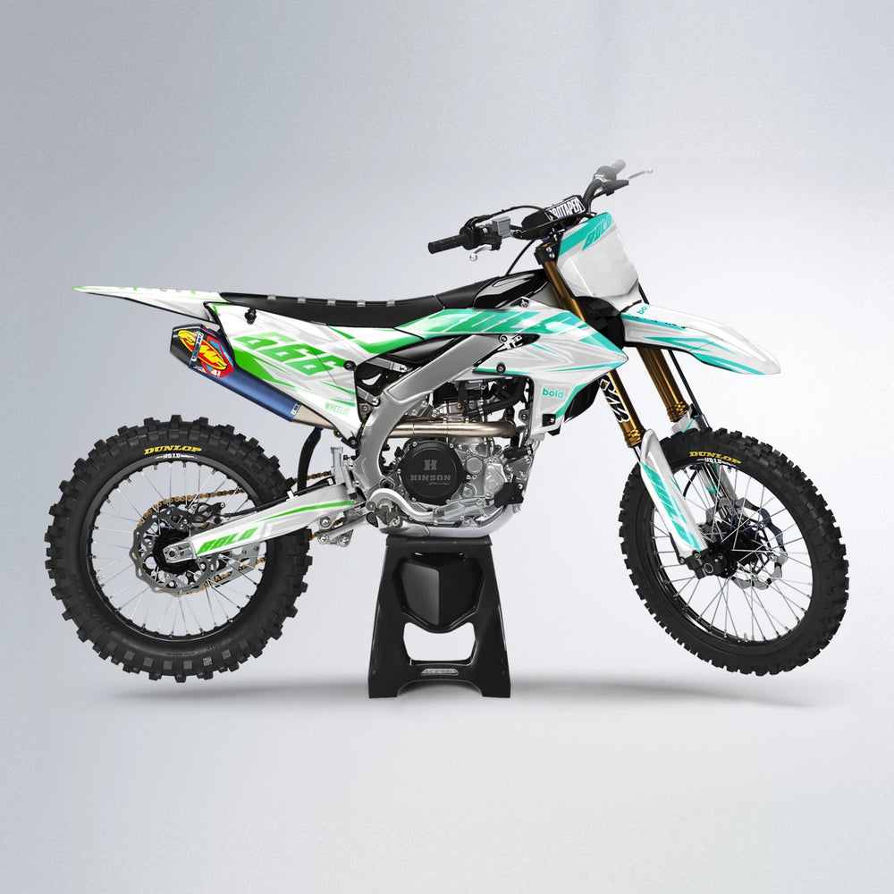 EKKE Yamaha YZF MX motocross graphics kit in Cyan & Green