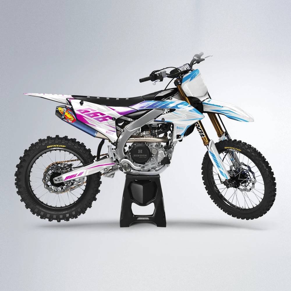 EKKE Yamaha YZF MX motocross graphics kit in Pink & Light Blue