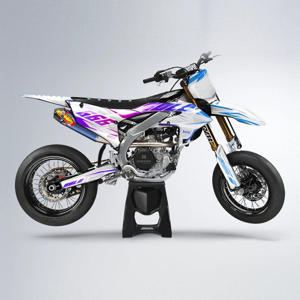EKKE Yamaha YZF SM supermoto graphics kit in Blue Purple Fade