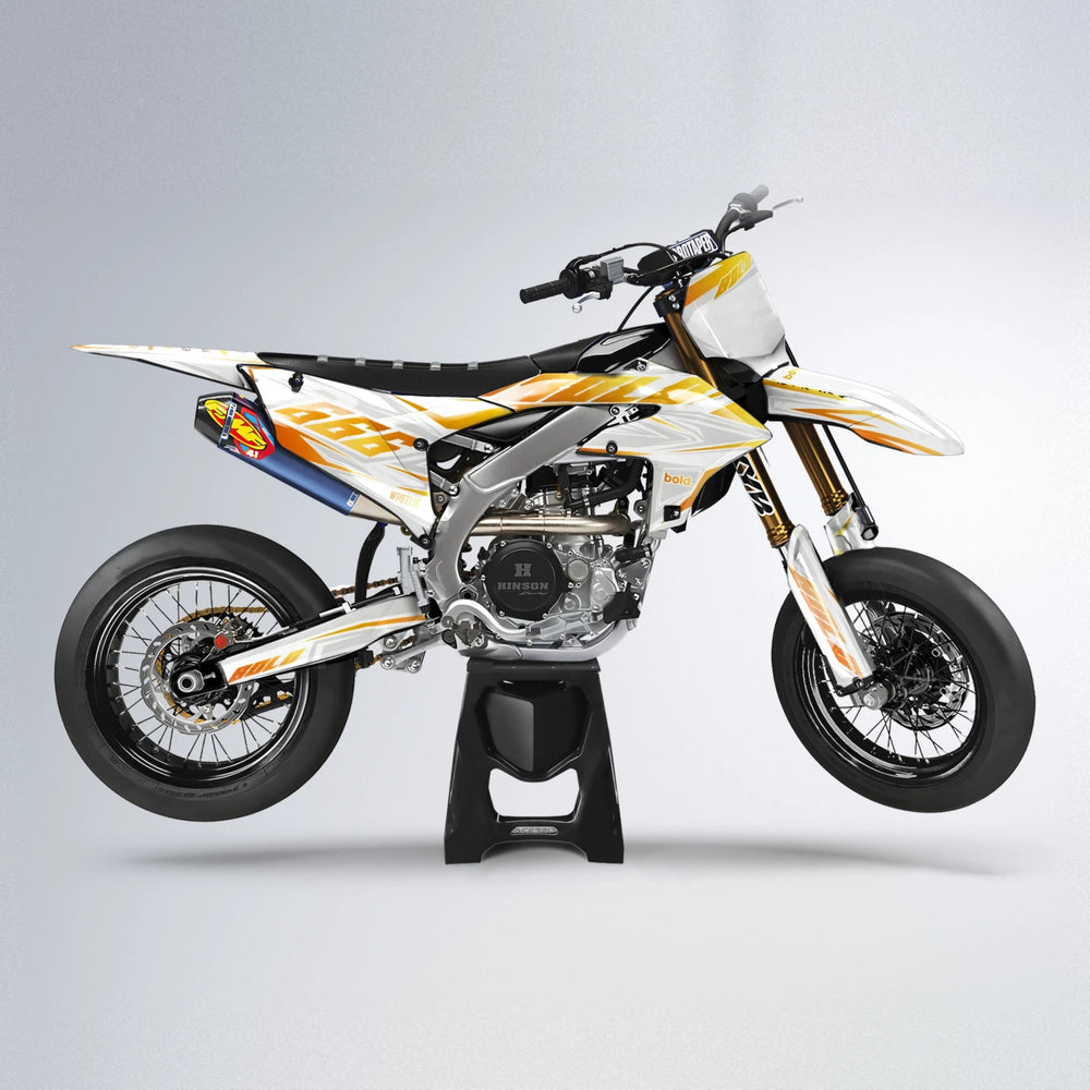 EKKE Yamaha YZF SM supermoto graphics kit in Orange & Yellow