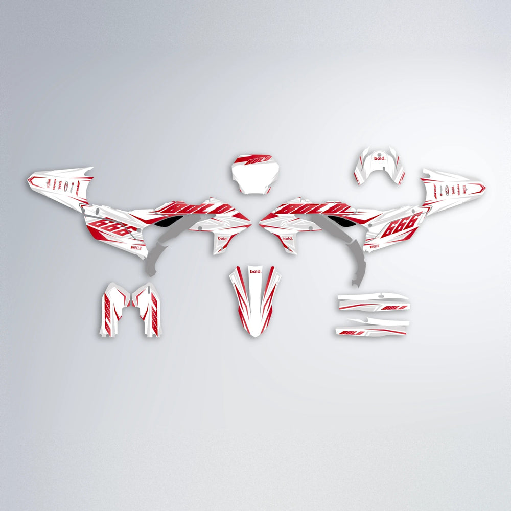 EKKE Yamaha YZF SM graphics kit parts layout in Red
