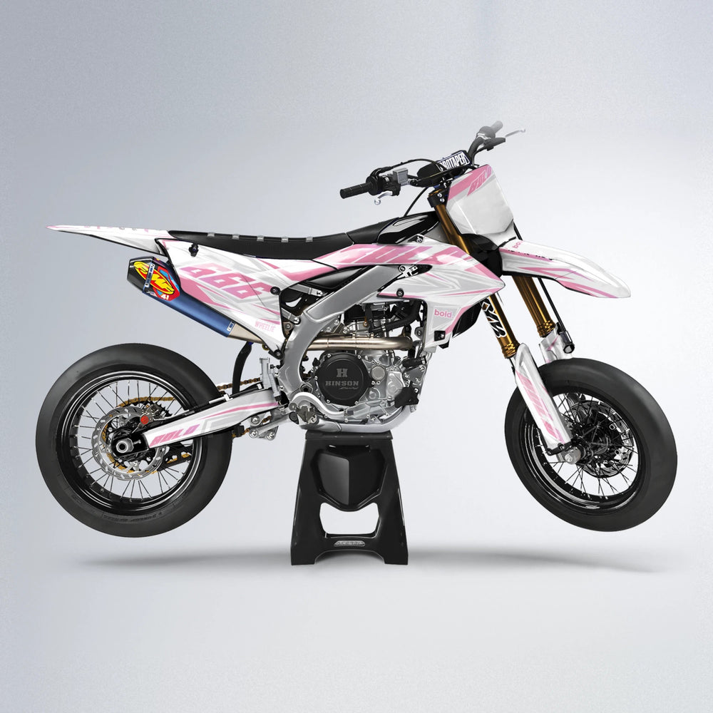 EKKE Yamaha YZF SM supermoto graphics kit in Sakura Pink