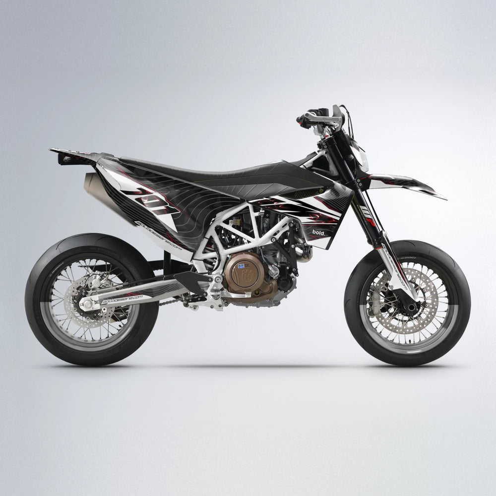 ELECTRA Husqvarna 701 supermoto graphics kit in Black & Red