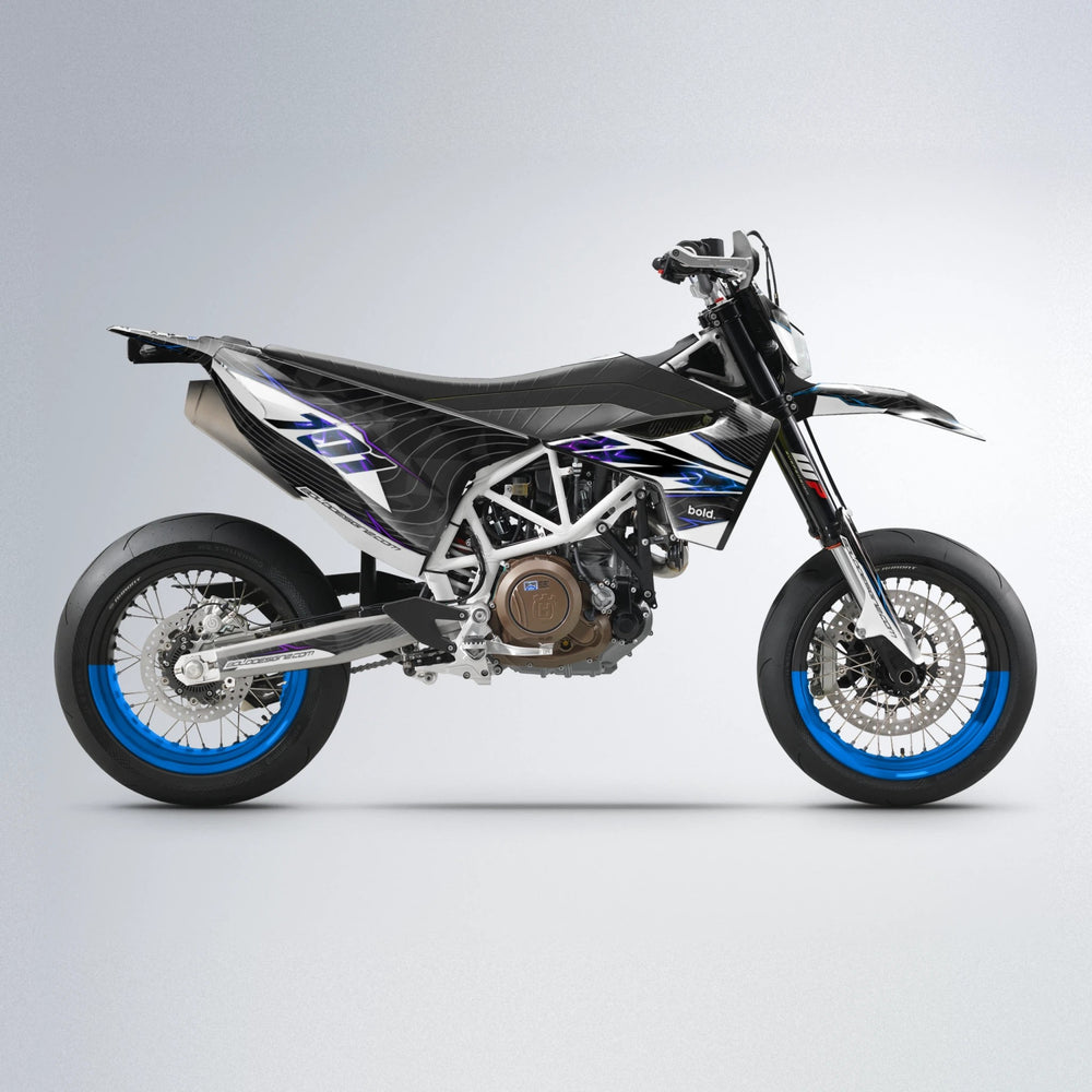 ELECTRA Husqvarna 701 supermoto graphics kit in Blue Purple Fade