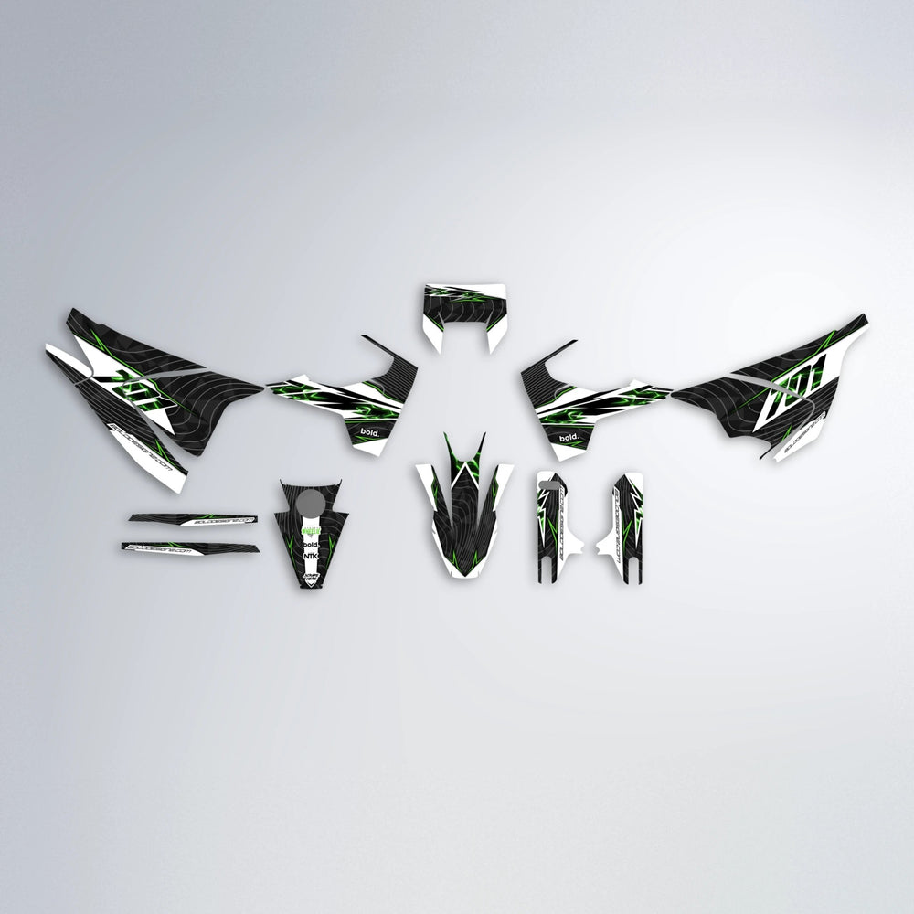 ELECTRA Husqvarna 701 graphics kit parts layout in Green