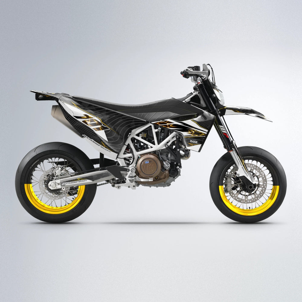 ELECTRA Husqvarna 701 supermoto graphics kit in Orange & Yellow