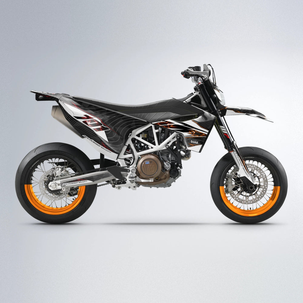 ELECTRA Husqvarna 701 supermoto graphics kit in Red & Orange